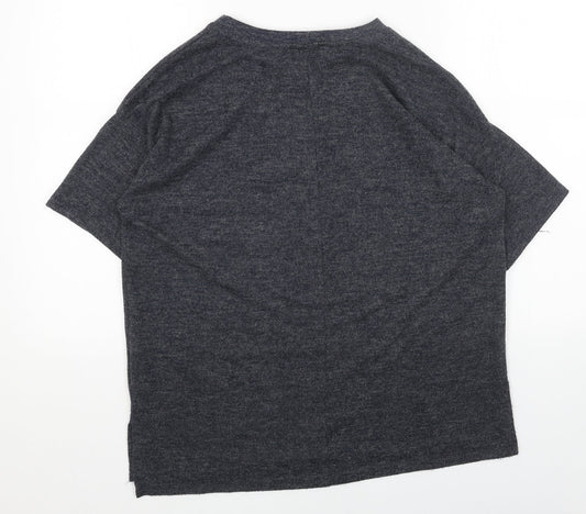 Primark Womens Grey Round Neck Acrylic Pullover Jumper Size S