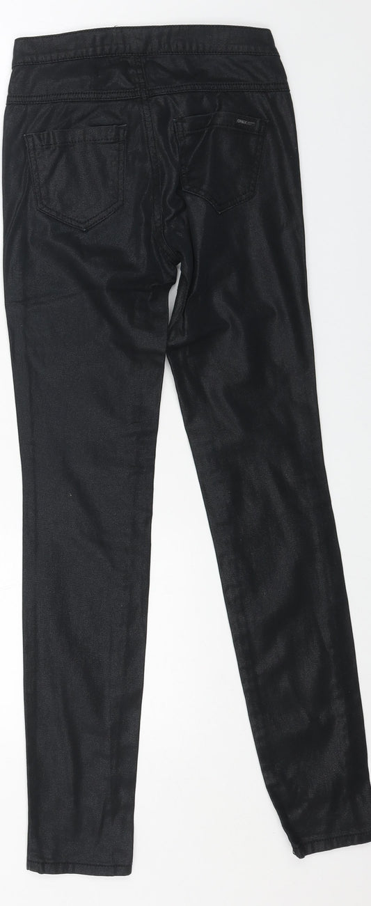 Only Womens Black Cotton Skinny Jeans Size 26 L32 in Regular Button