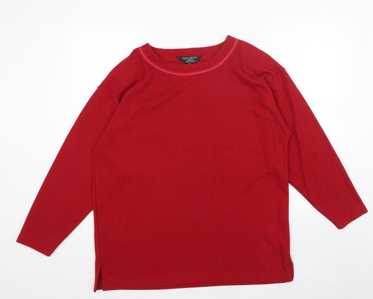 Paramour Womens Red Round Neck Acrylic Pullover Jumper Size M