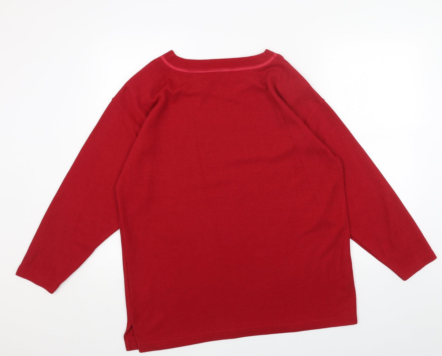 Paramour Womens Red Round Neck Acrylic Pullover Jumper Size M