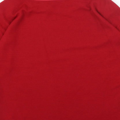 Paramour Womens Red Round Neck Acrylic Pullover Jumper Size M