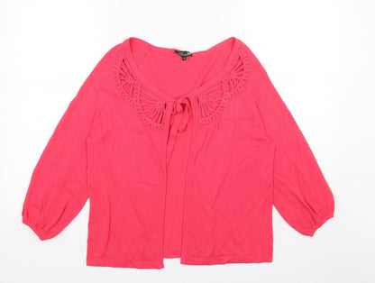 Womens UK Size 12 Papaya Pink Pullover Jumper