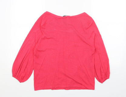 Womens UK Size 12 Papaya Pink Pullover Jumper