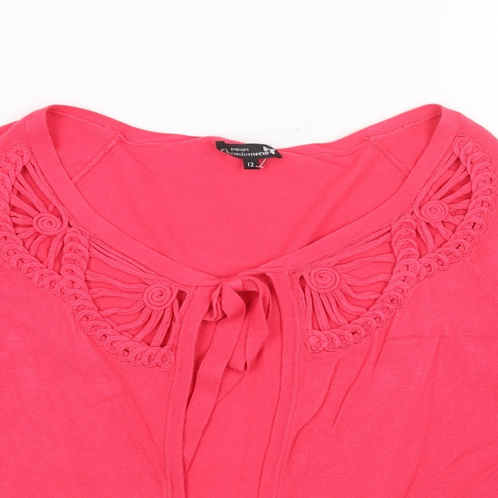 Womens UK Size 12 Papaya Pink Pullover Jumper