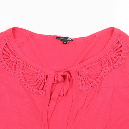 Womens UK Size 12 Papaya Pink Pullover Jumper