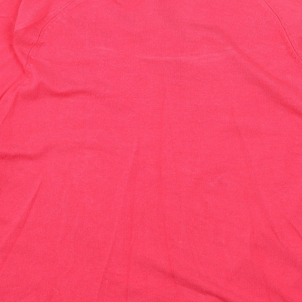 Womens UK Size 12 Papaya Pink Pullover Jumper