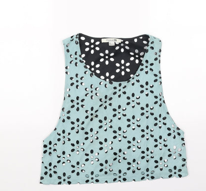 Womens UK Size S FOREVER 21 Blue Cropped Tank