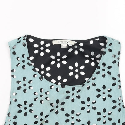 Womens UK Size S FOREVER 21 Blue Cropped Tank