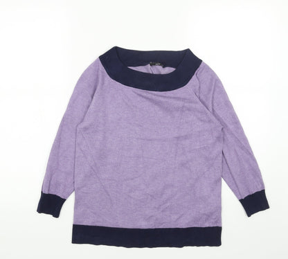 Womens UK Size 12 M&Co Purple Pullover Jumper