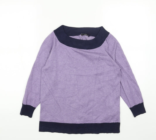 Womens UK Size 12 M&Co Purple Pullover Jumper