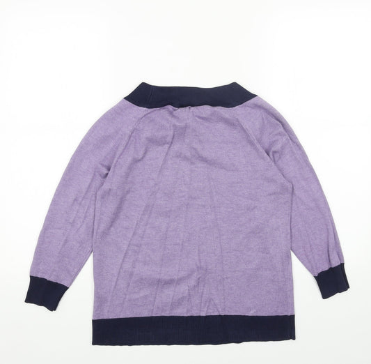 Womens UK Size 12 M&Co Purple Pullover Jumper