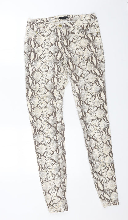 Womens UK Size 10 H&M Regular Fit Skinny Beige Jeans