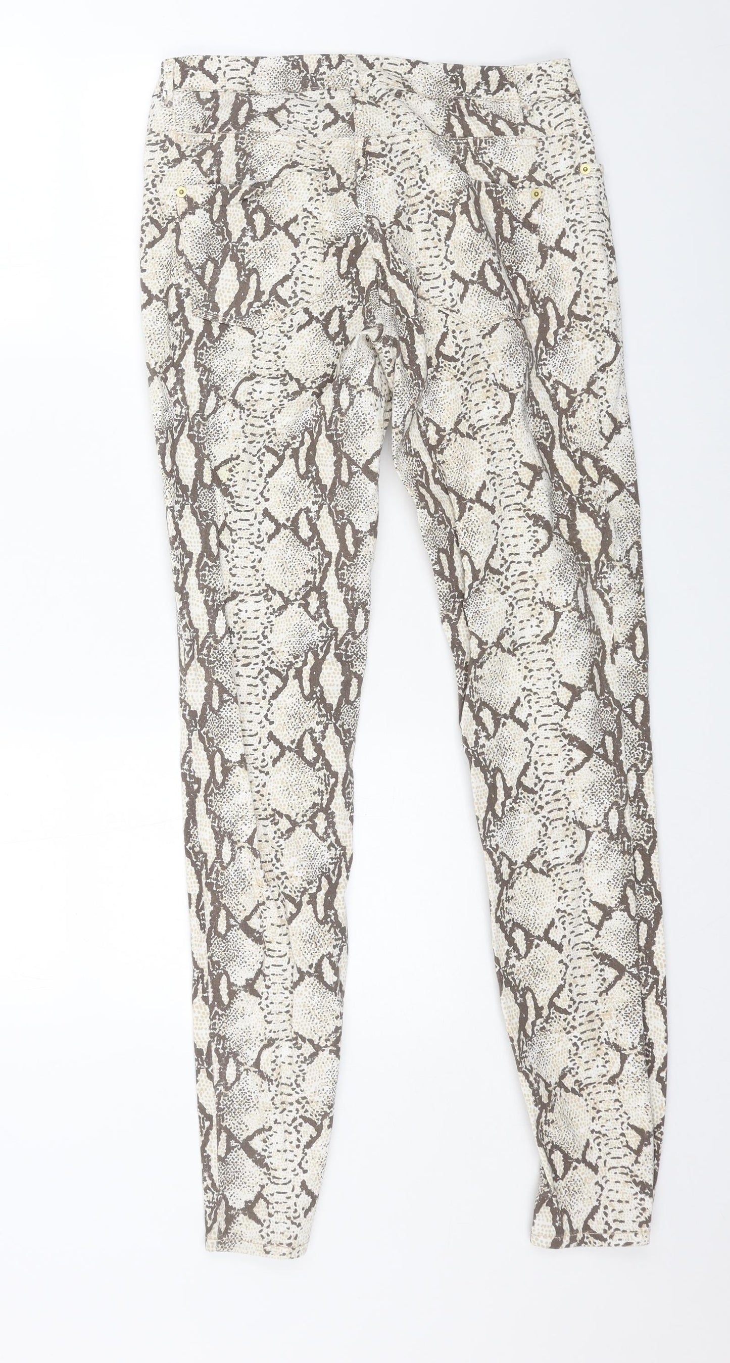 Womens UK Size 10 H&M Regular Fit Skinny Beige Jeans