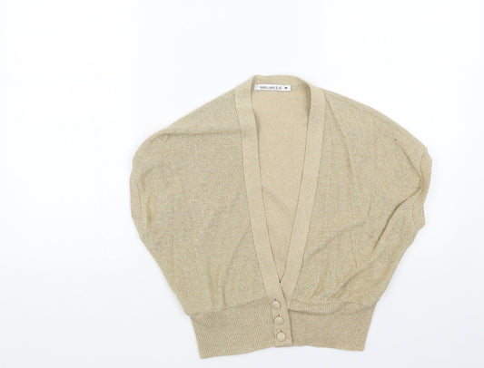 Womens UK Size M Select Gold Cardigan Jumper
