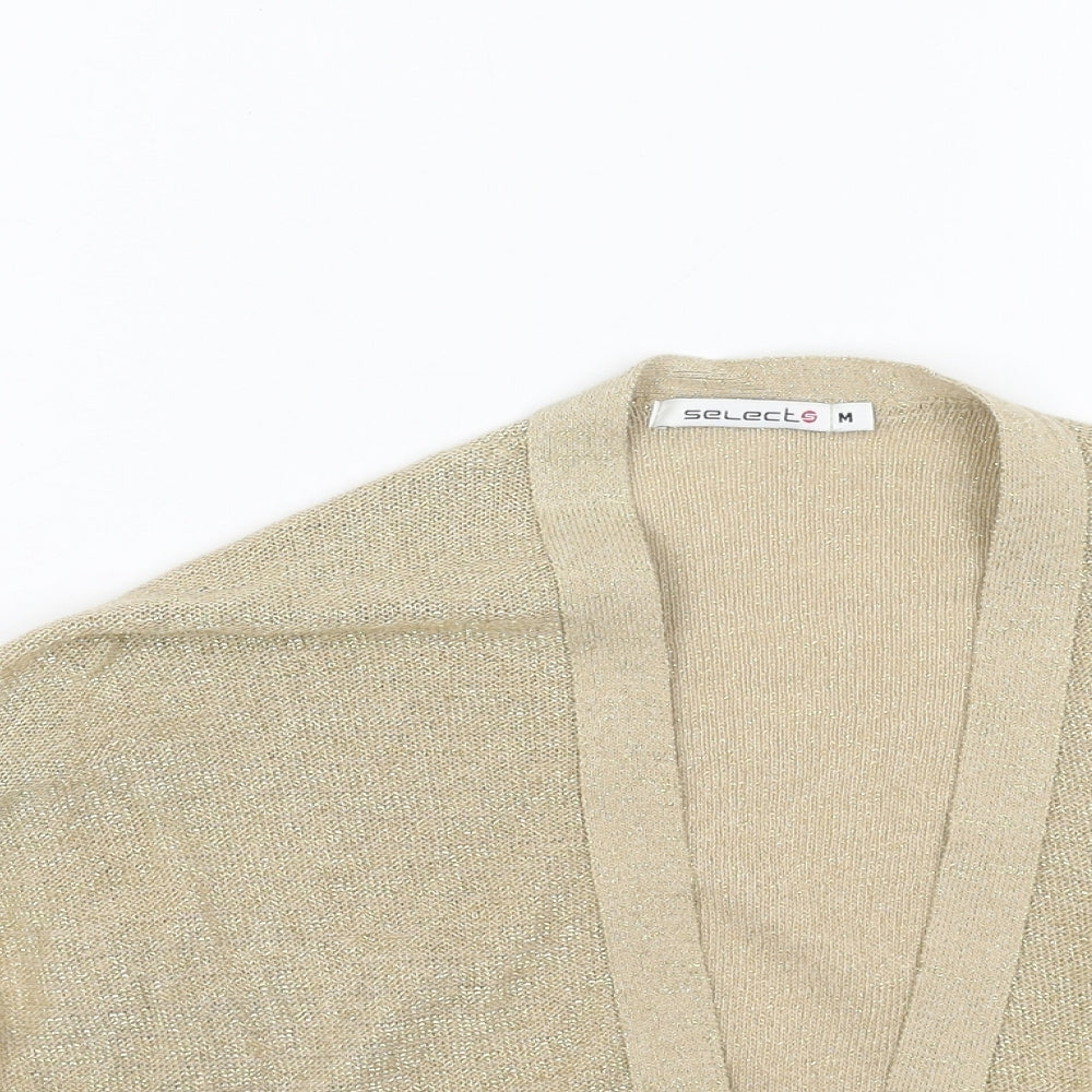 Womens UK Size M Select Gold Cardigan Jumper