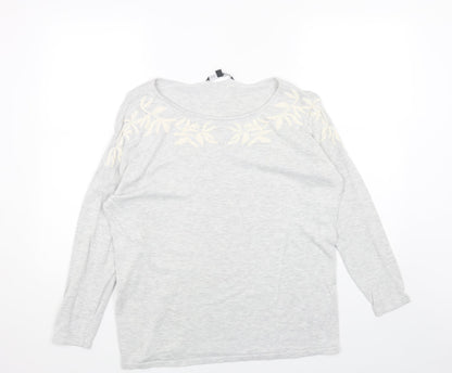 Love Knitwear Womens Grey Scoop Neck Acrylic Pullover Jumper Size 16