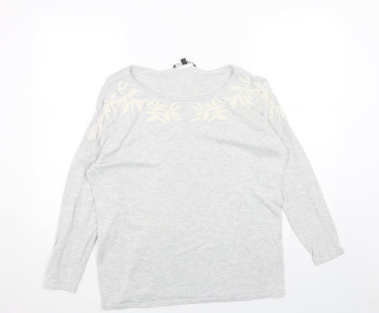 Love Knitwear Womens Grey Scoop Neck Acrylic Pullover Jumper Size 16