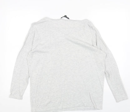 Love Knitwear Womens Grey Scoop Neck Acrylic Pullover Jumper Size 16