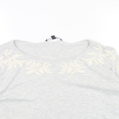 Love Knitwear Womens Grey Scoop Neck Acrylic Pullover Jumper Size 16