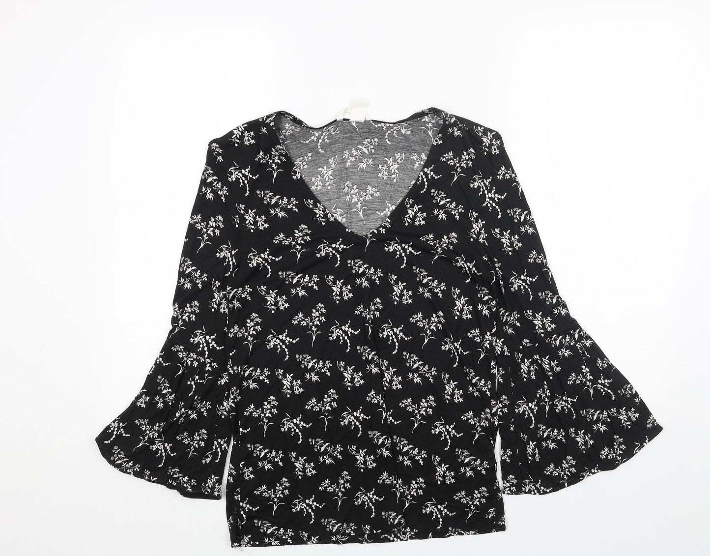 Womens UK Size XS H&M Black Basic Blouse