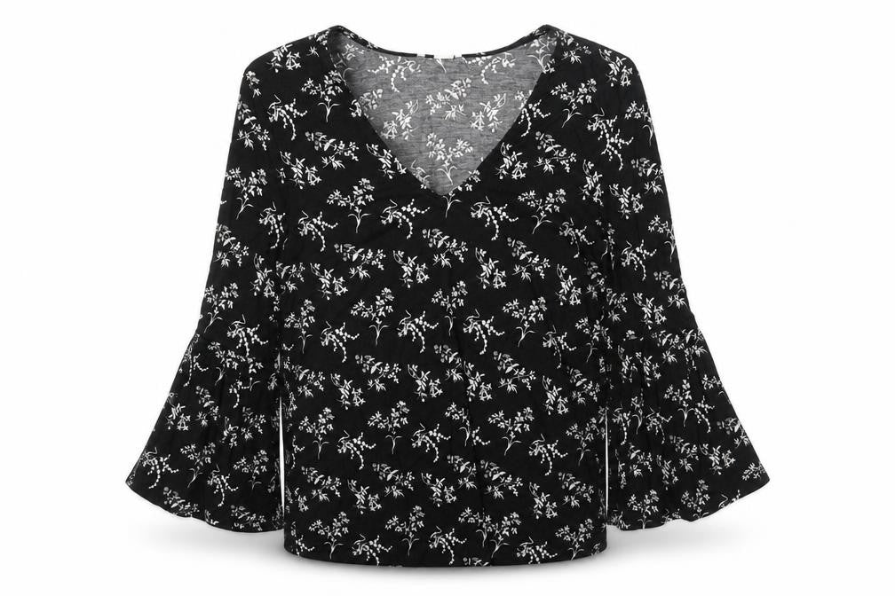 Womens UK Size XS H&M Black Basic Blouse