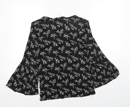Womens UK Size XS H&M Black Basic Blouse