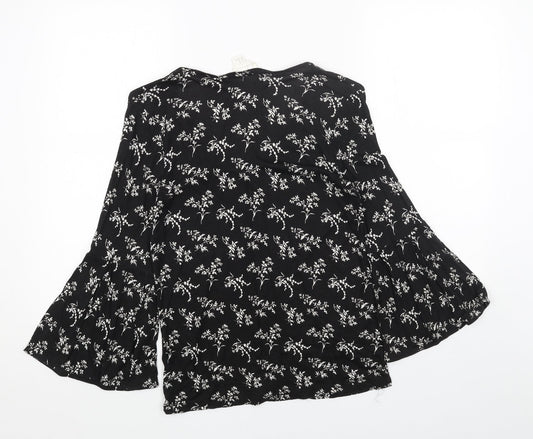 Womens UK Size XS H&M Black Basic Blouse