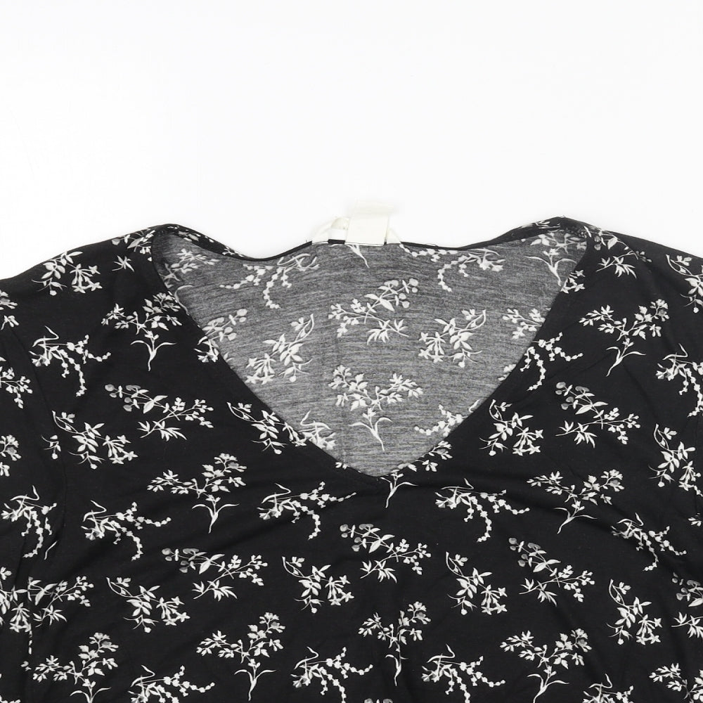 Womens UK Size XS H&M Black Basic Blouse