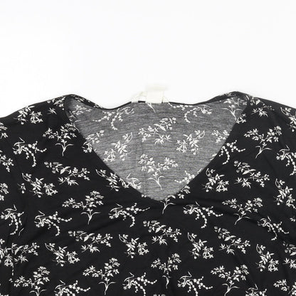 Womens UK Size XS H&M Black Basic Blouse
