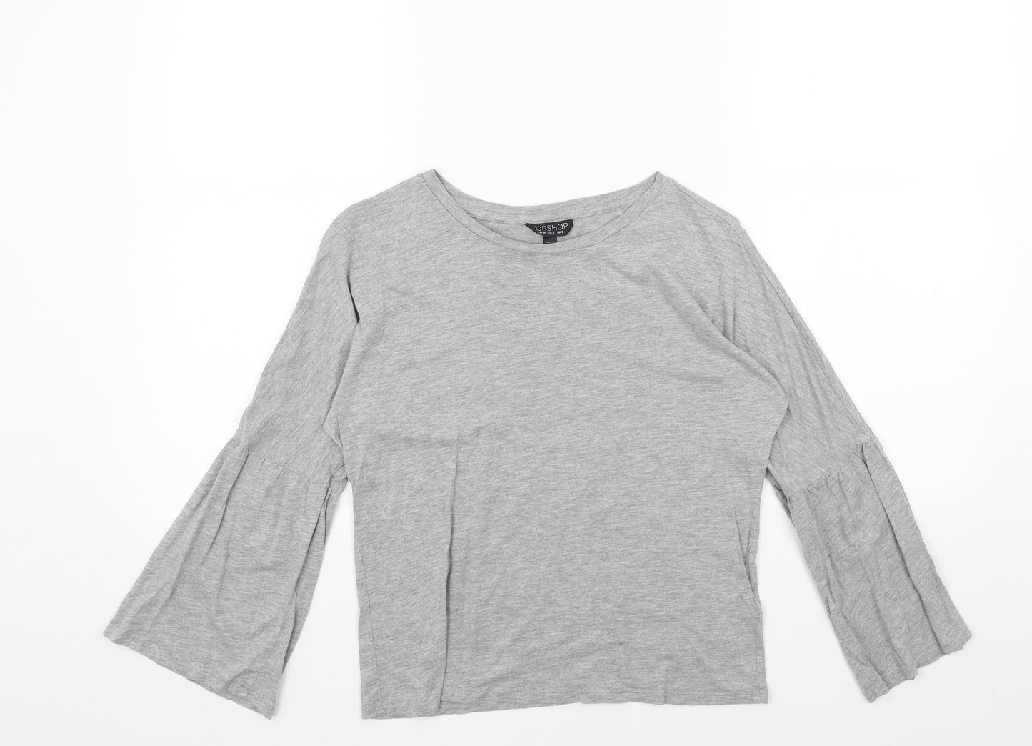 Womens UK Size 8 Topshop Grey Basic T-Shirt