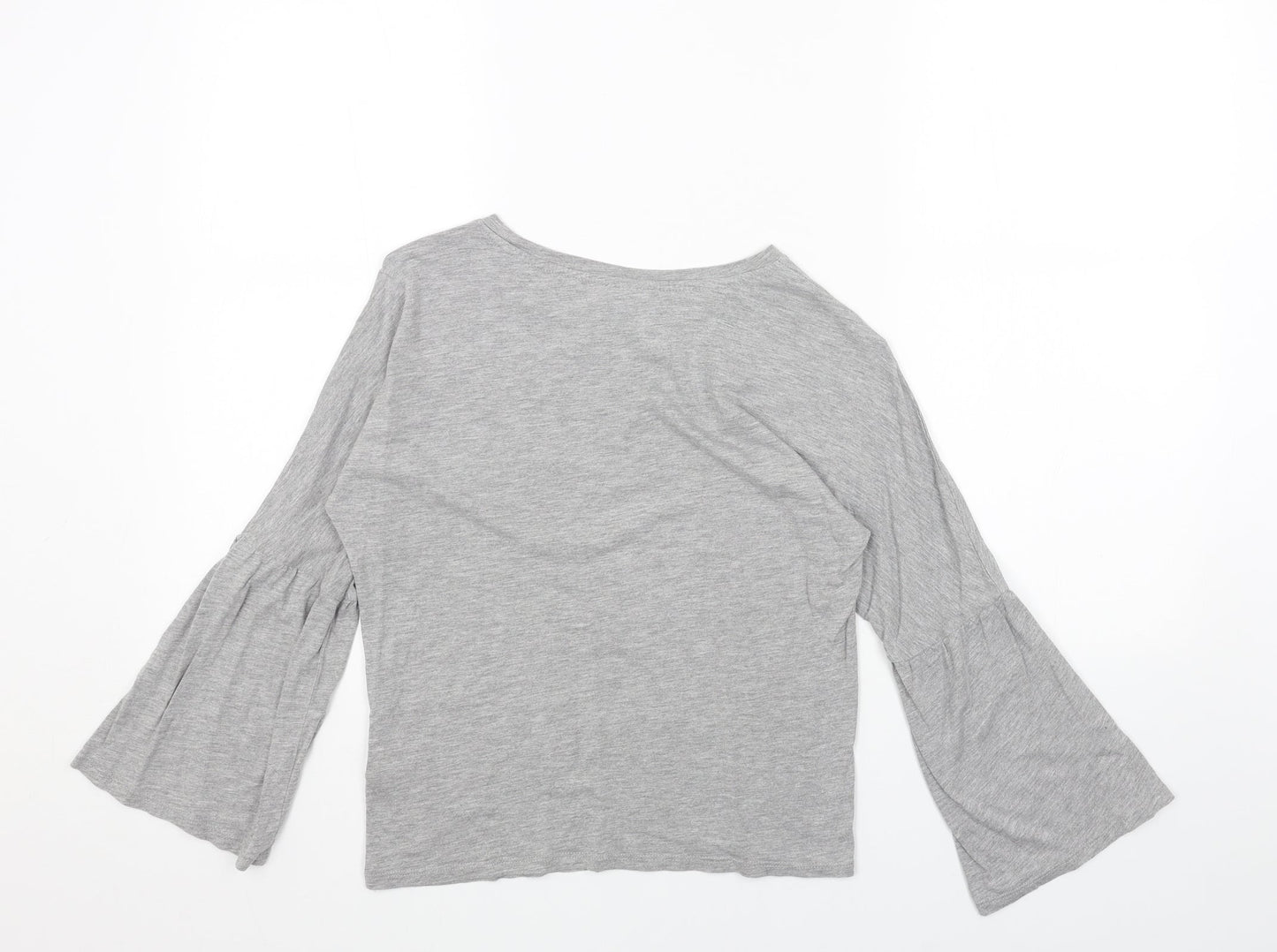 Womens UK Size 8 Topshop Grey Basic T-Shirt