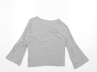 Womens UK Size 8 Topshop Grey Basic T-Shirt