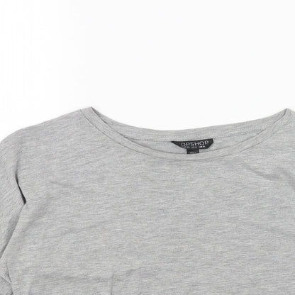 Womens UK Size 8 Topshop Grey Basic T-Shirt