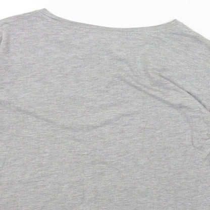 Womens UK Size 8 Topshop Grey Basic T-Shirt
