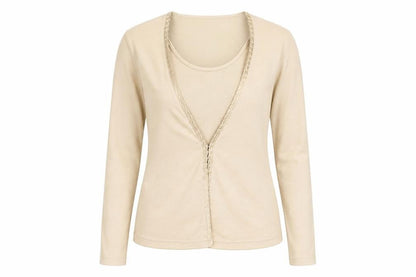 Womens UK Size 12 Viz A Viz Beige Basic Blouse