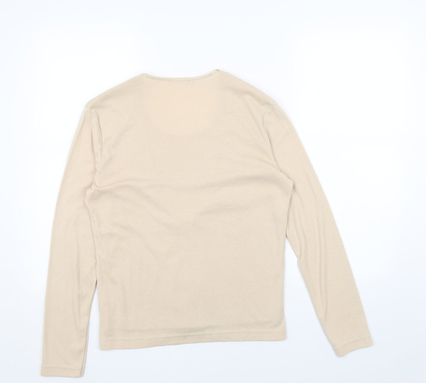 Womens UK Size 12 Viz A Viz Beige Basic Blouse
