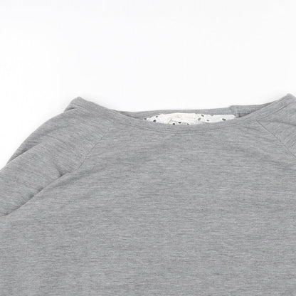 THYME&HONEY Womens Grey Boat Neck Cotton Pullover Jumper Size L