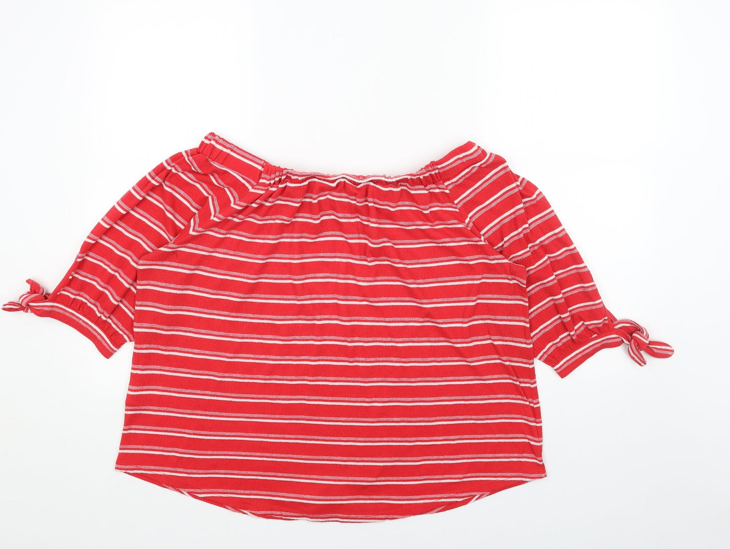 Womens UK Size 16 Papaya Red Basic Blouse