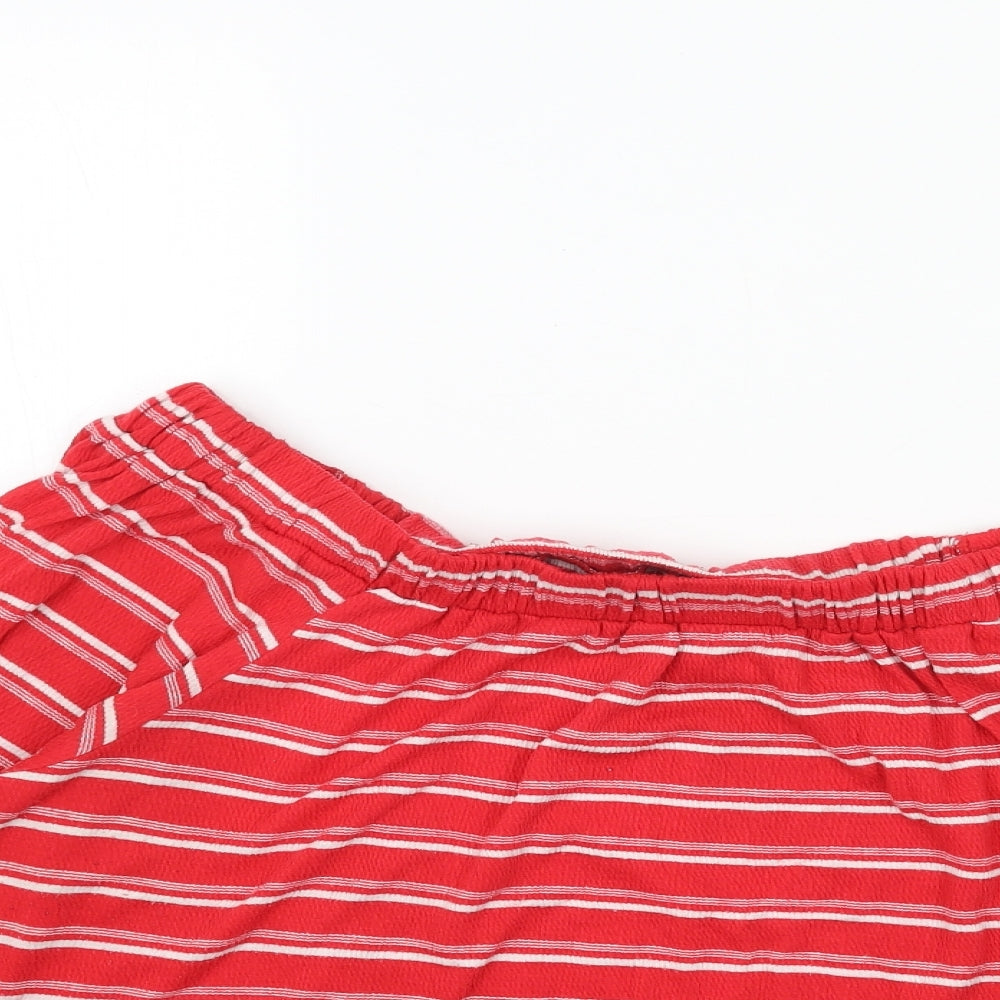 Womens UK Size 16 Papaya Red Basic Blouse