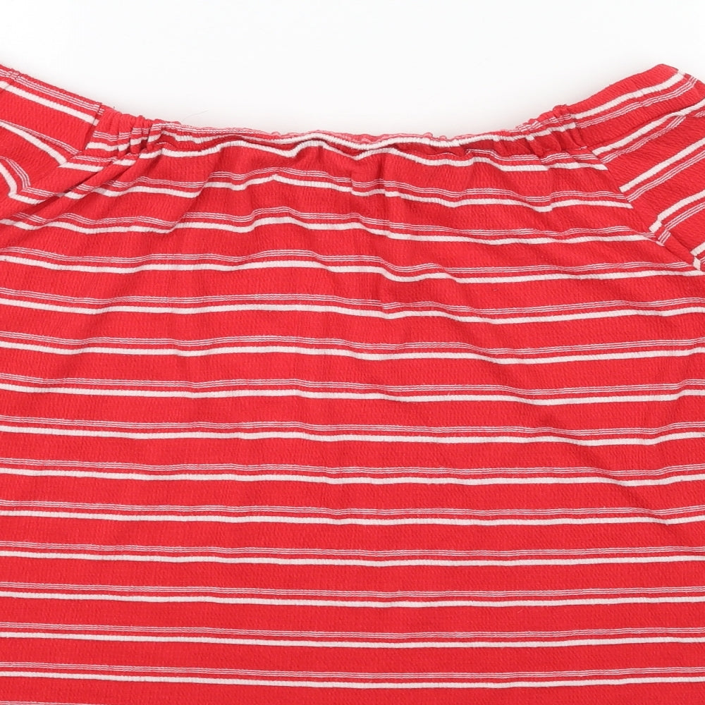 Womens UK Size 16 Papaya Red Basic Blouse