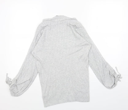 F&F Womens Grey Boat Neck Cotton Pullover Jumper Size 8