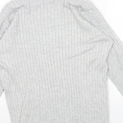 F&F Womens Grey Boat Neck Cotton Pullover Jumper Size 8