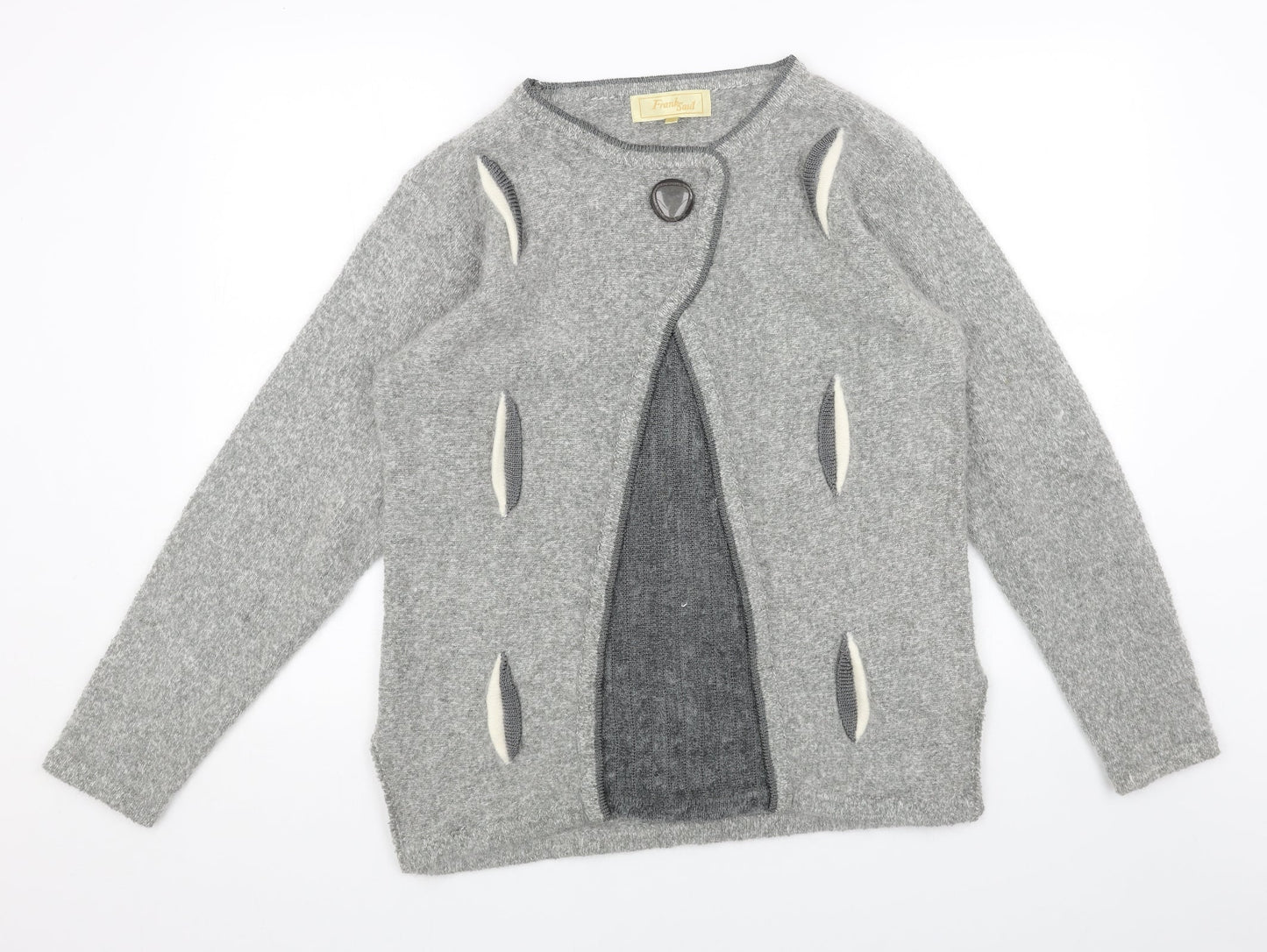 Womens UK Size S FRANK SAUL Grey Cardigan Jumper