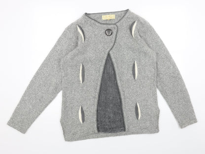 Womens UK Size S FRANK SAUL Grey Cardigan Jumper