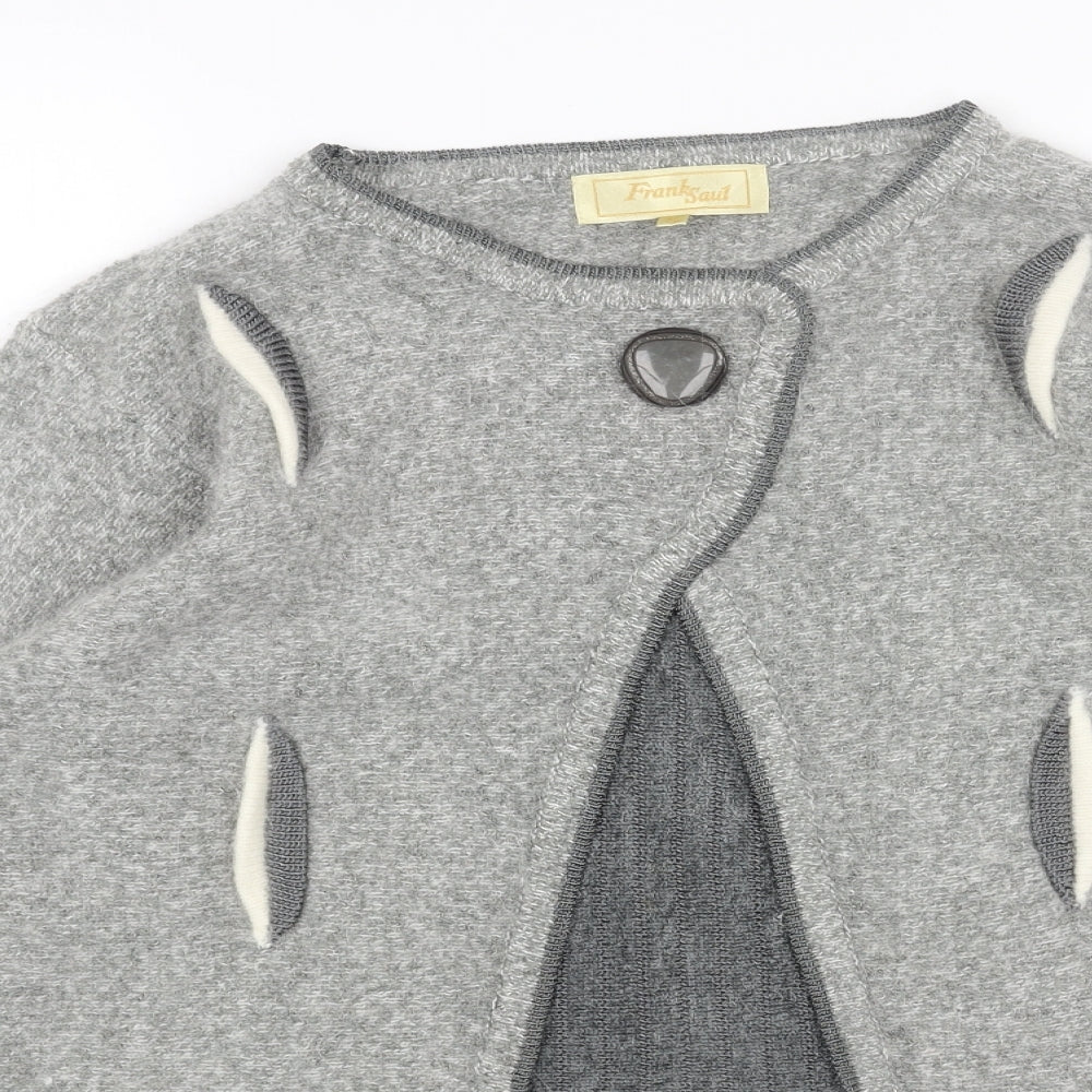 Womens UK Size S FRANK SAUL Grey Cardigan Jumper