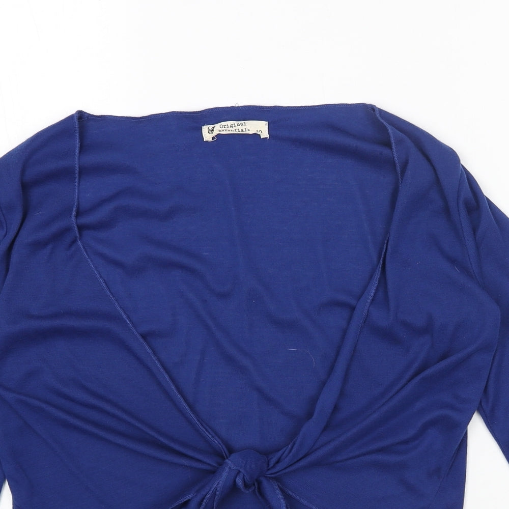Womens UK Size 10 Original Blue Wrap T-Shirt