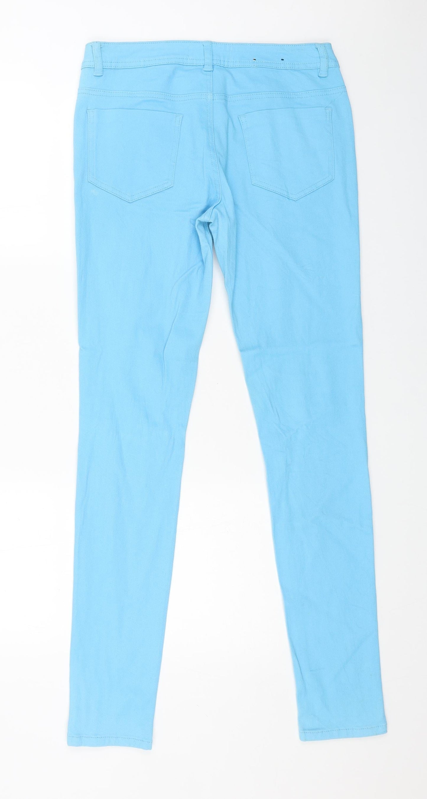 Snake Eyes Womens Blue Cotton Skinny Jeans Size 10 L31 in Regular Button