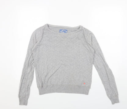 New York Womens Grey Boat Neck Acrylic Pullover Jumper Size XS