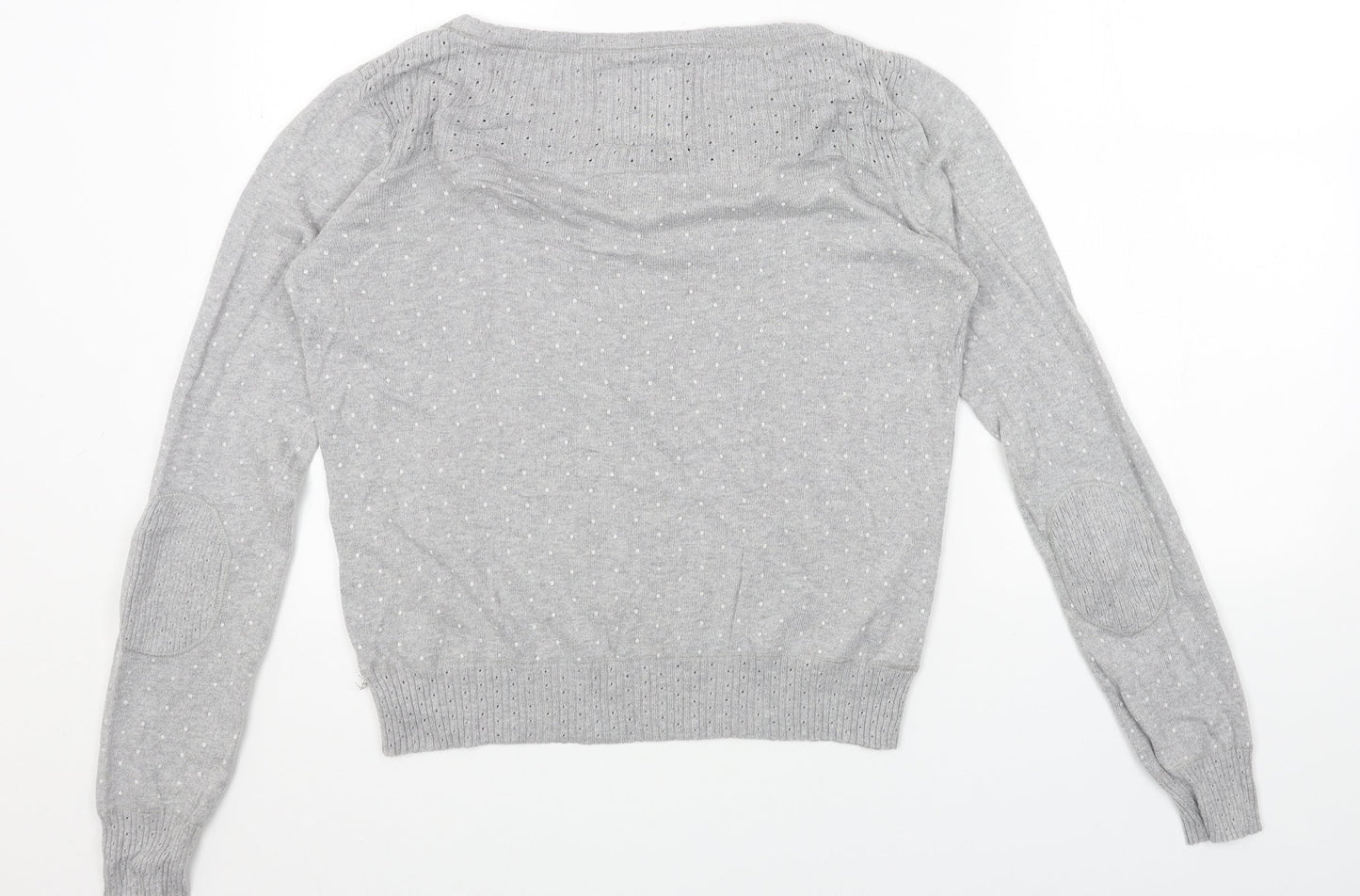New York Womens Grey Boat Neck Acrylic Pullover Jumper Size XS