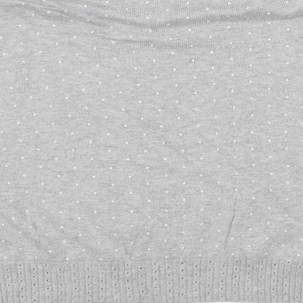 New York Womens Grey Boat Neck Acrylic Pullover Jumper Size XS